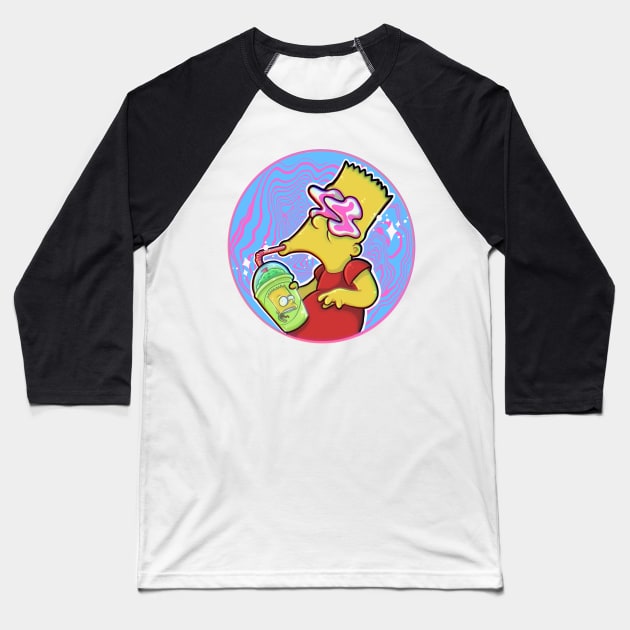 Bart Baseball T-Shirt by PlayGhoulArt